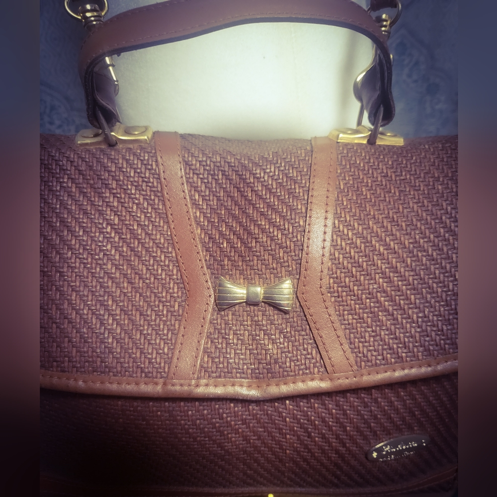 RARE Patricia Nash Giulietta Tan Leather Tote Woven Satchel. Made In ITALY - Picture 3 of 16